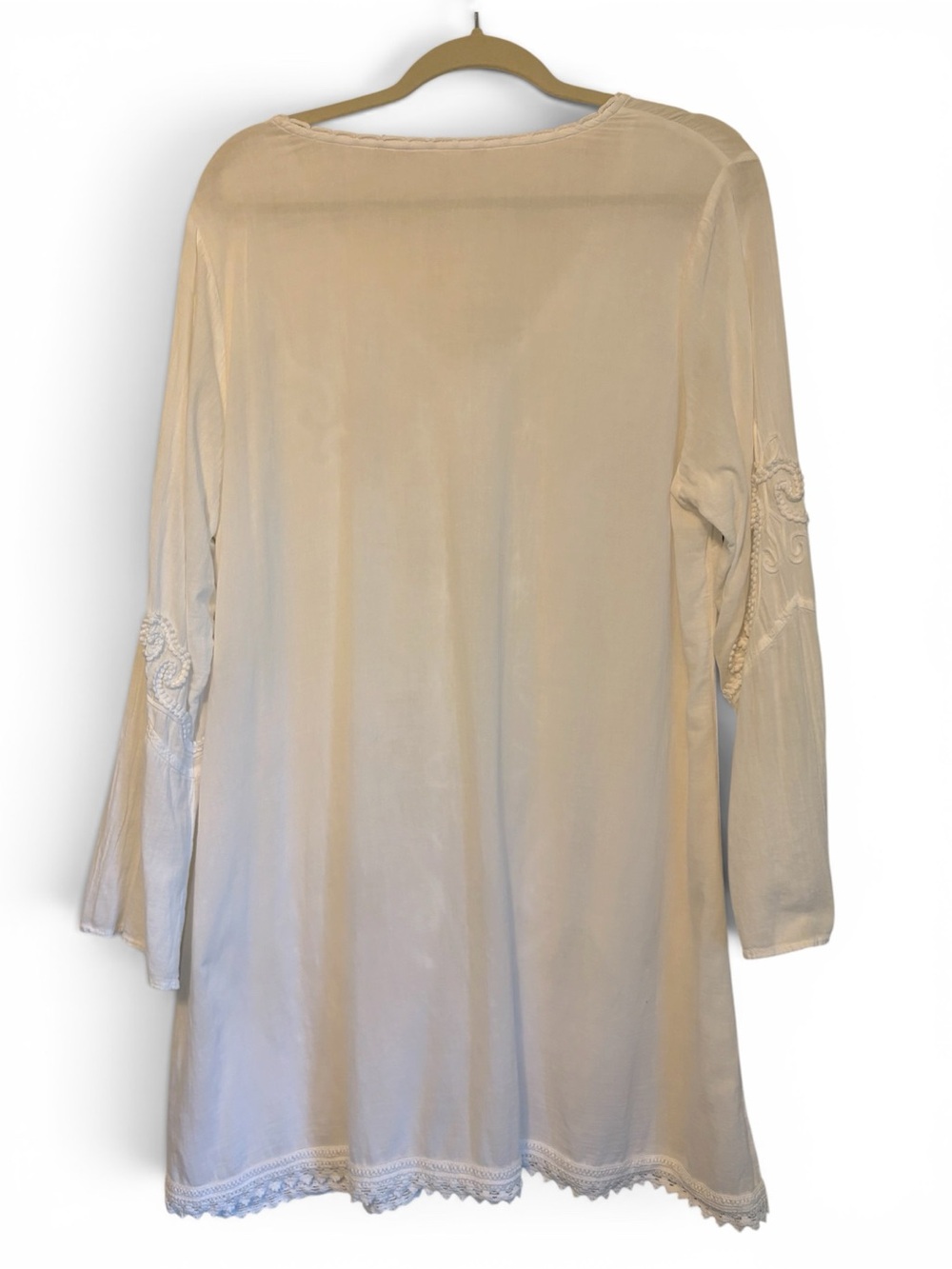 Soft Surroundings White Cotton Peasant Blouse Sz L - Picture 3 of 13